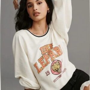 PILCRO by Anthropologie Def Leppard Graphic Sweatshirt Size Small